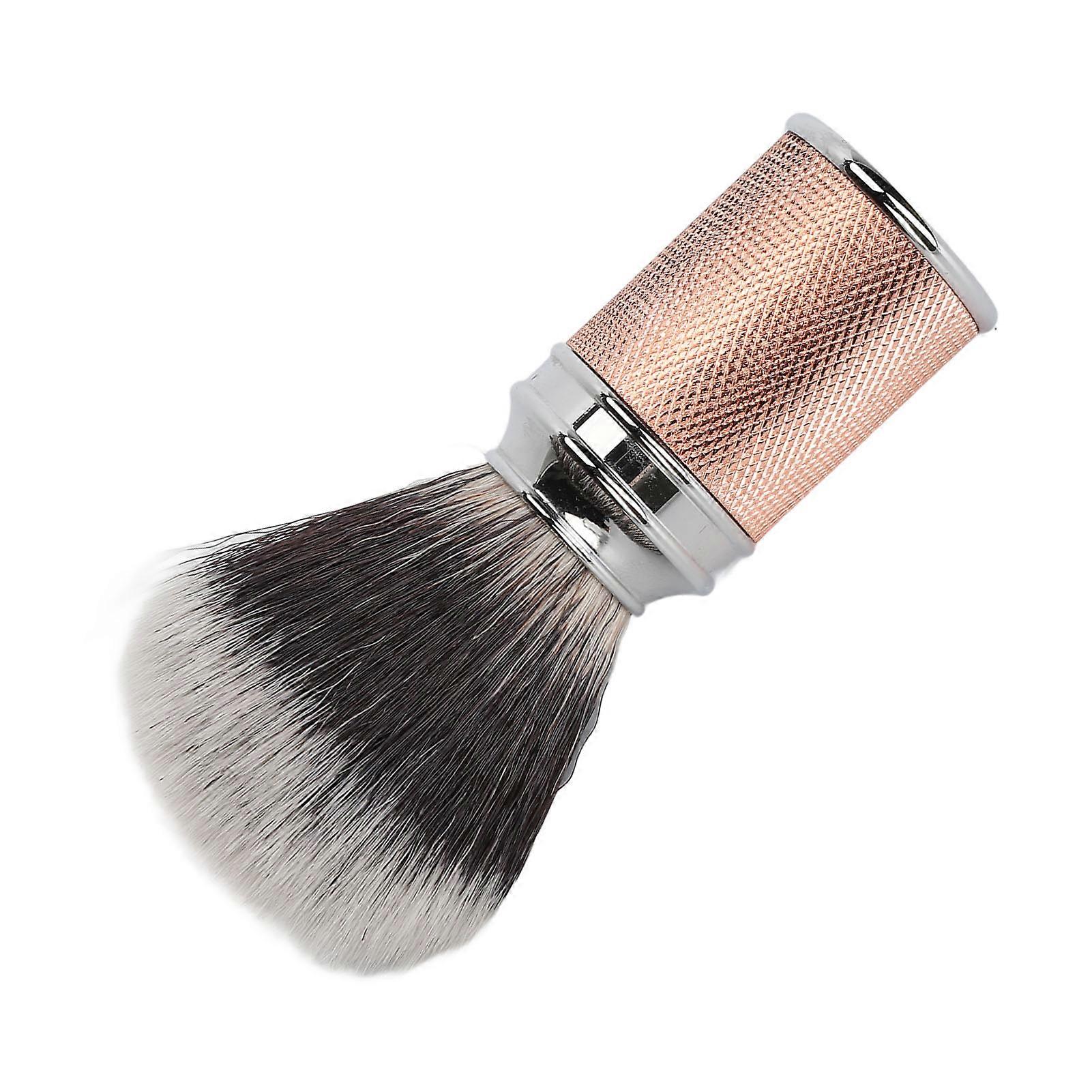 Nylon Beard Foaming Brush Curved Handle Cleaning Synthetic Lather Beard Foaming Brush Rose Gold