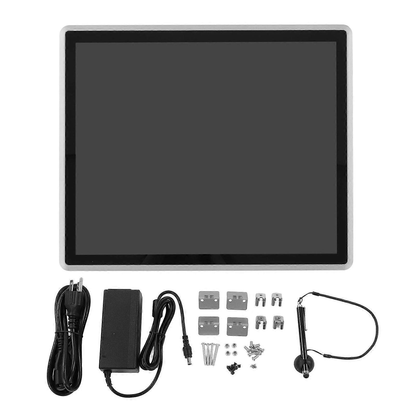 Industrial Panel Computer 17 Inch TFT LCD Capacitive Touch Screen Embedded Panel PC 100‑240V US Plug