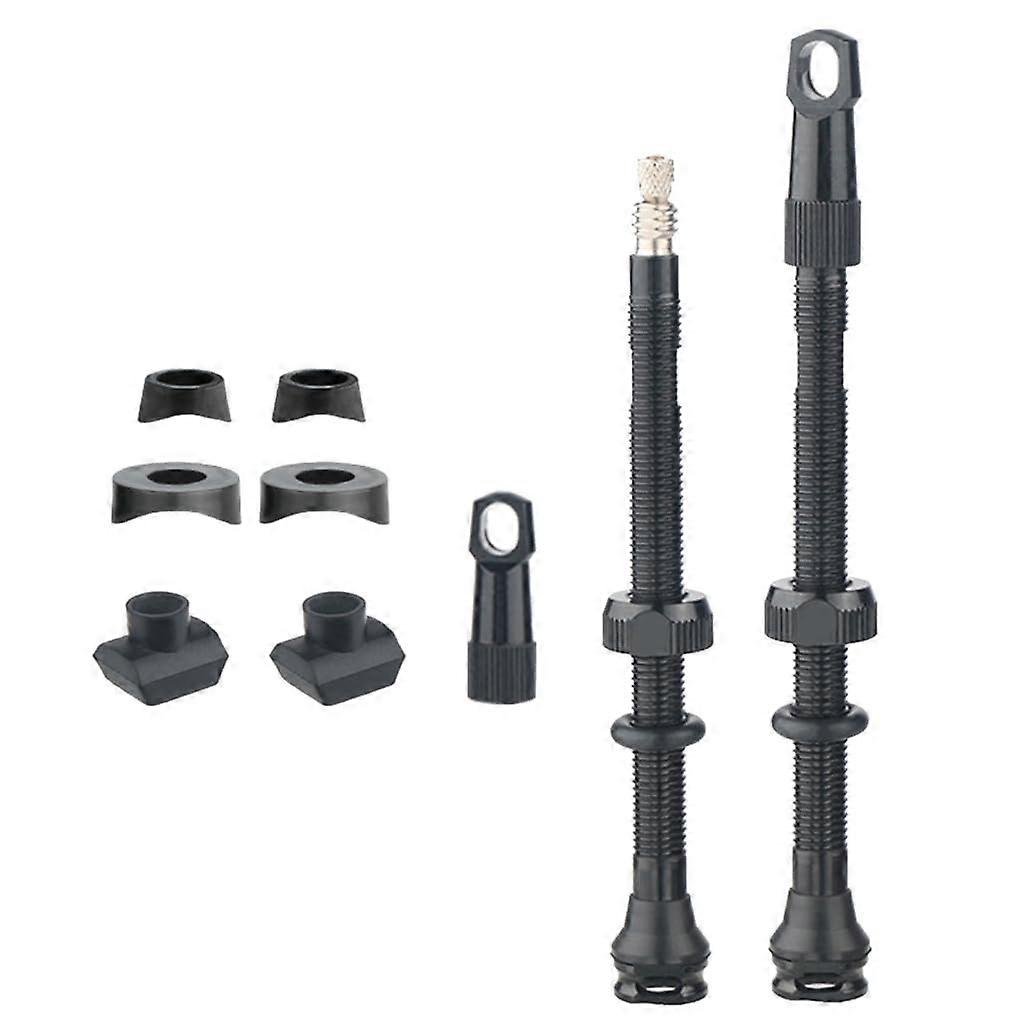 Aluminium Valve Set for Bicycles, Durable Alloy Construction, 80mm Length, Reliable for Enthusiasts and Professionals, 1 Pair