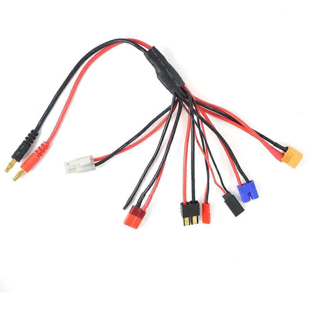 RC Battery Charger Connector Splitter Cable, 8 in 1 Octopus Convert Wire to 4.0 mm Banana Plug for TRX, Tamiya, EC3, JST, Futaba, XT60, TDean