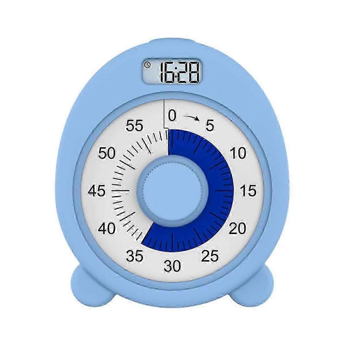 Wiederaufladbarer visueller Timer mit Uhr und Nachtlicht, 60-Minuten-Countdown-Timer für Kinder Erwachsene mit