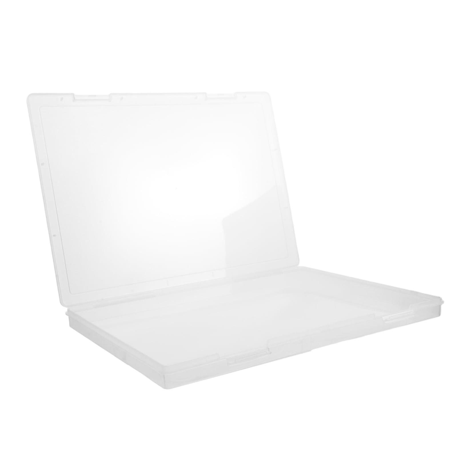 Transparent Rectangular Storage Box with Lid for Documents, Craft Supplies, Magazines, and Board Games - Space-Saving and Durable
