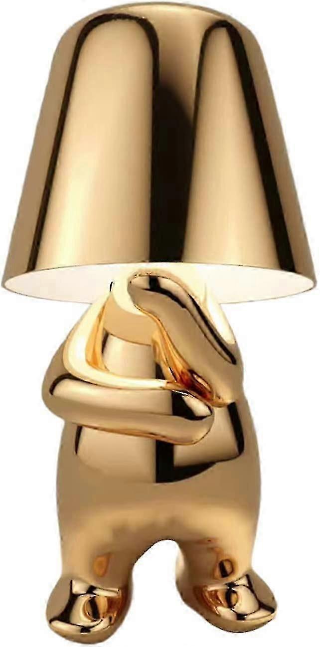 Thinker Lamp, Touch Control Table Lamp, Creative Little Gold Man Thinker Statue Led Desk Lamp, Decoration Gift