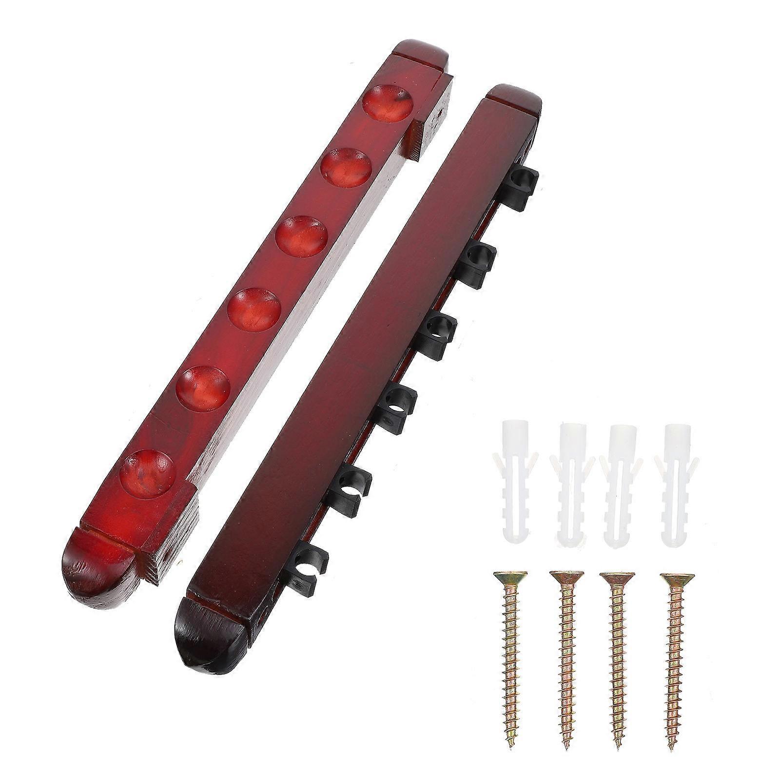 1 Set Multi Hole Billiards Pole Rack Household Wooden Cue Stand Pool Stick Display Stand