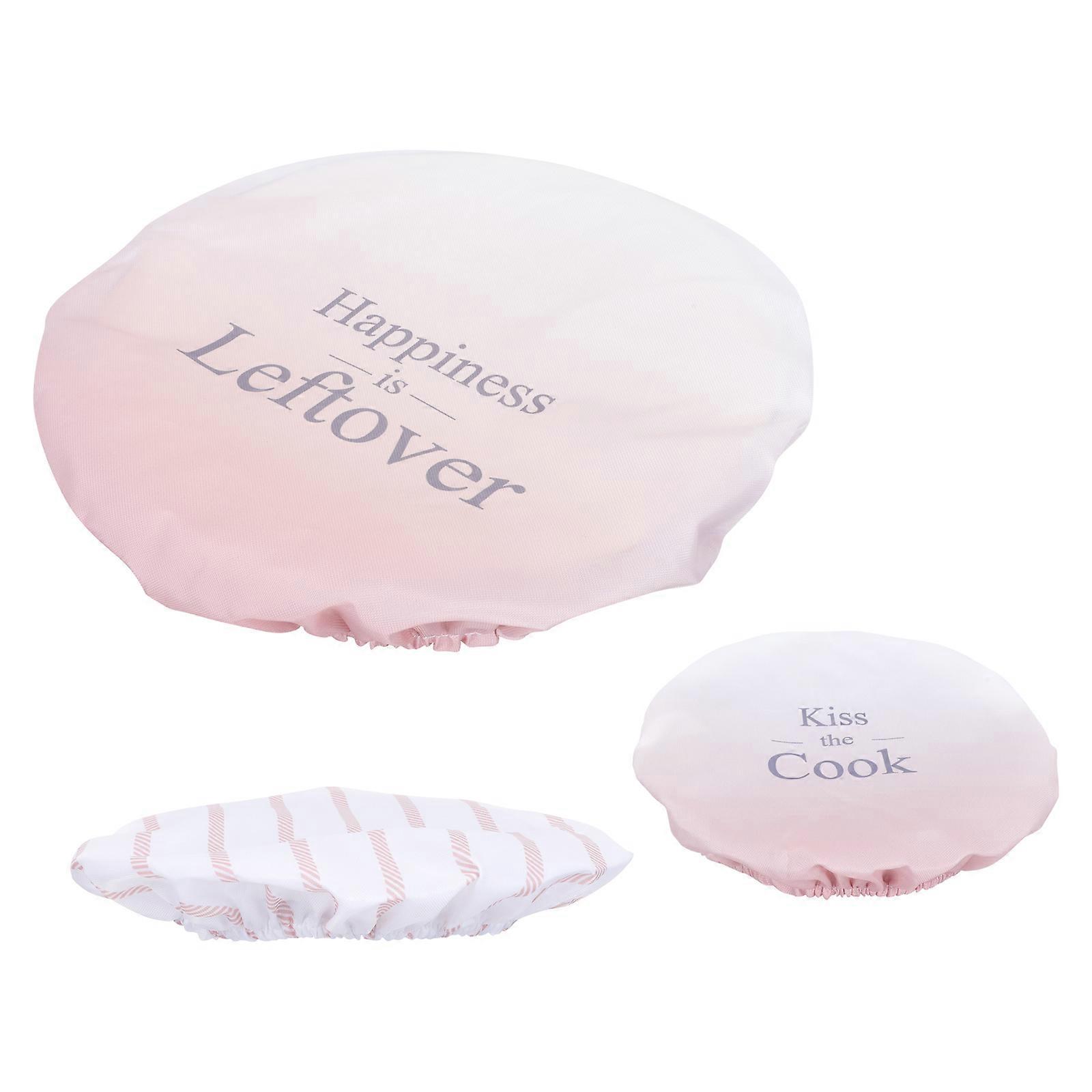 3pcs Elastic Fabric Reusable Bowl Covers Stretchable Cloth Lids