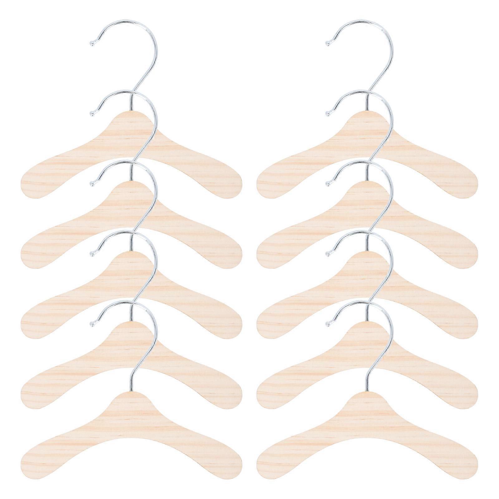 Wooden Pet Clothes Hangers 10pcs Set – Lightweight, , and Stylish Storage for Dog Apparel – Easy Organization for Long Term Use
