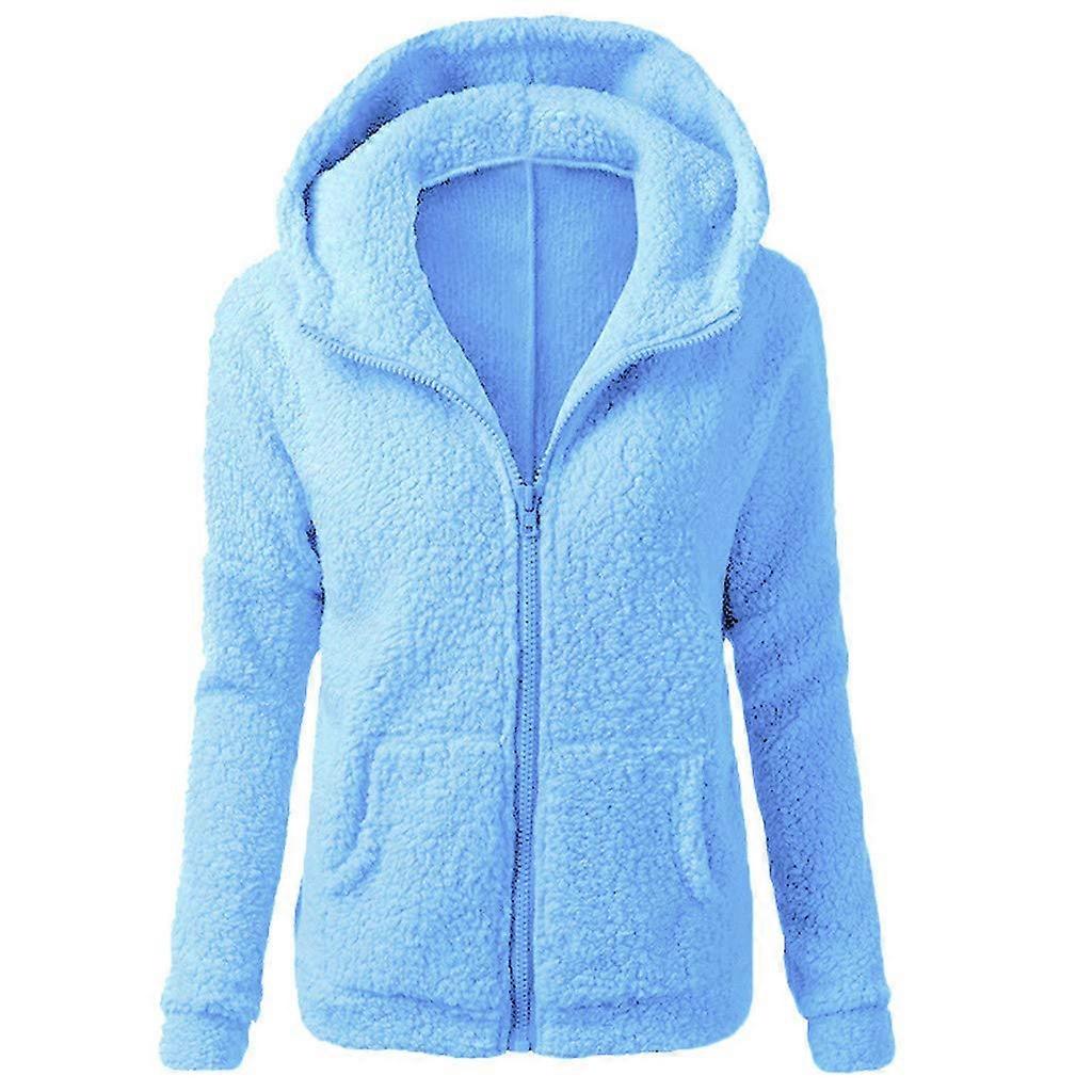 Plush jacket winter coats ladies retro solid color long sleeve Ref: 4849