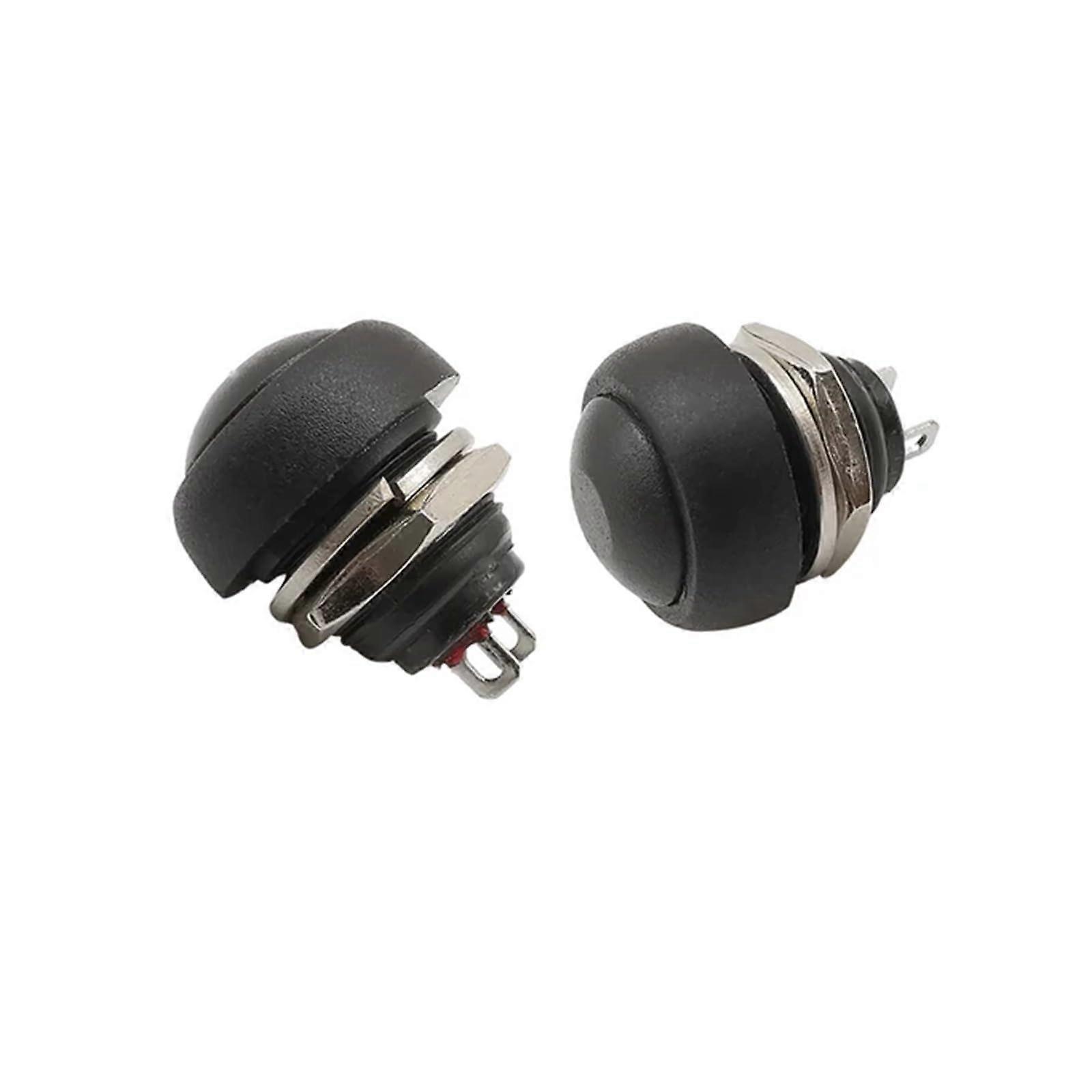PBS-33B Push Button Switch 12mm Waterproof 12V 1A 2 Pin Momentary Round Non-Locking ON/OFF Switch for Various Applications