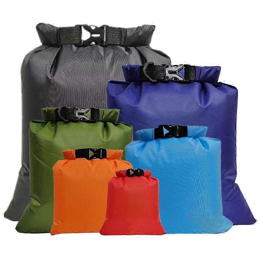 6-Pack Water-Resistant Compression Dry Sacks for Paddle Boarding & Backpacking - 30x24cm