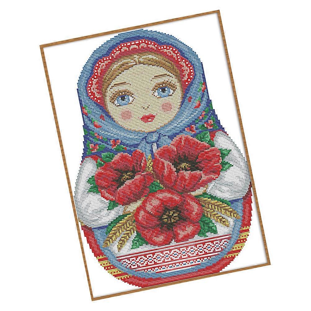 Handmade Embroidery Embroider Doll Cross-Stitching Pattern for Decoration 1Set