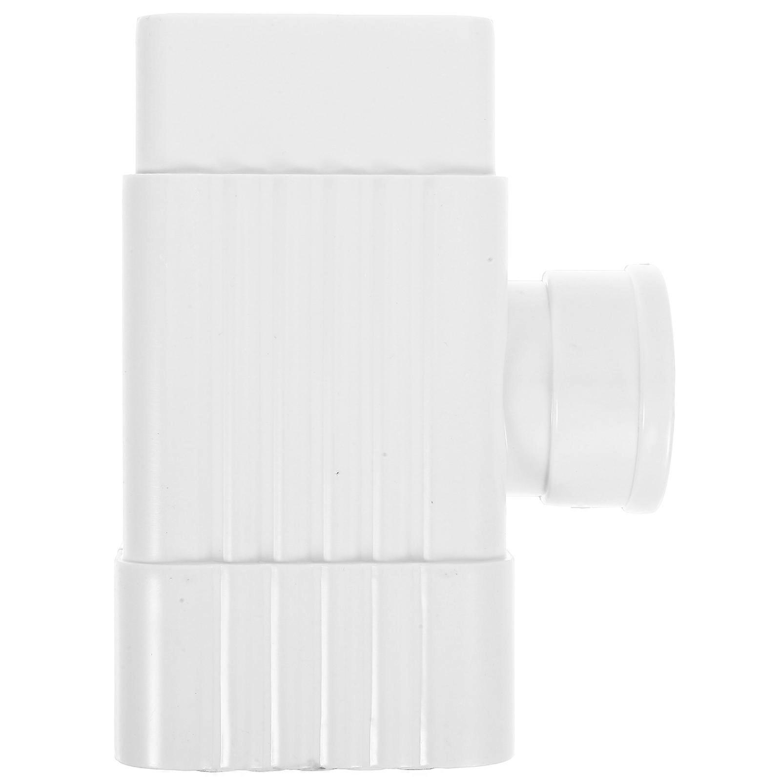Rain Gutter Downspout Extension Y Connector Building Accessories Efficient Drainage Villa Rainwater System Round Tube White 16.60X12.30X6.60CM 1Pcs