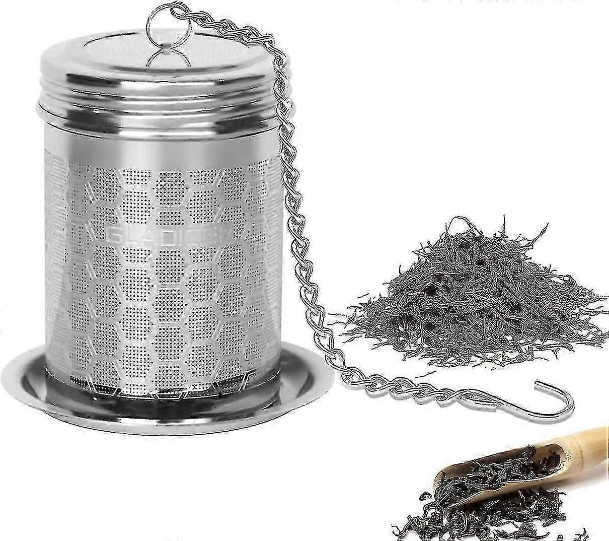 Stainless Steel Tea Infuser Strainer with Fine Mesh, Honeycomb Design Reusable Filter - Durable & Easy Clean