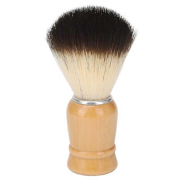 Soft bristle beard brush for men with wooden handle, daily use.
