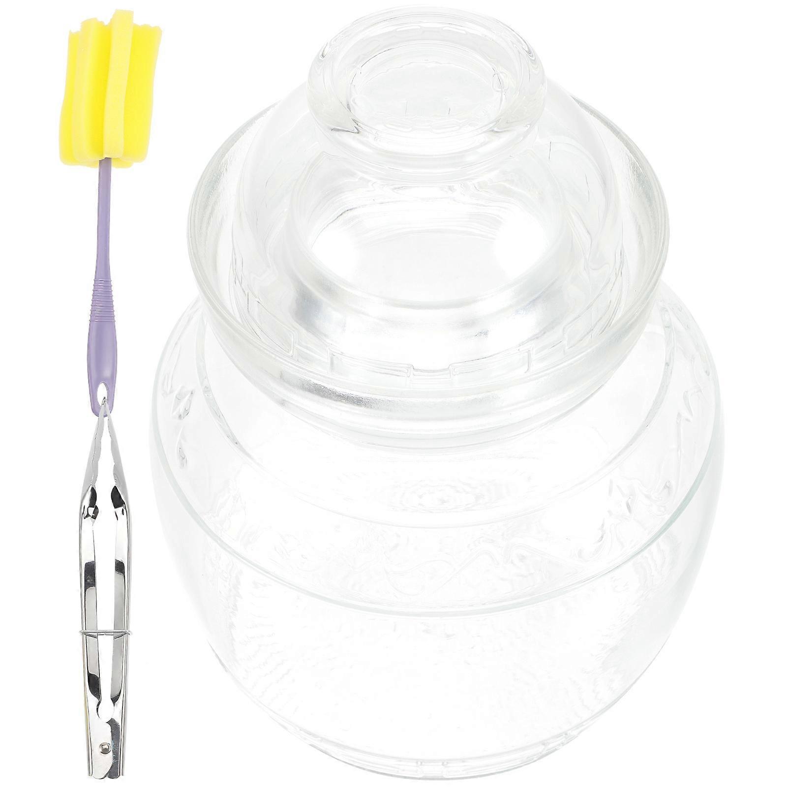 Transparent Glass Storage Jar with Crisper Design for Kitchen Use 1 Piece Practical Sealed Bottle