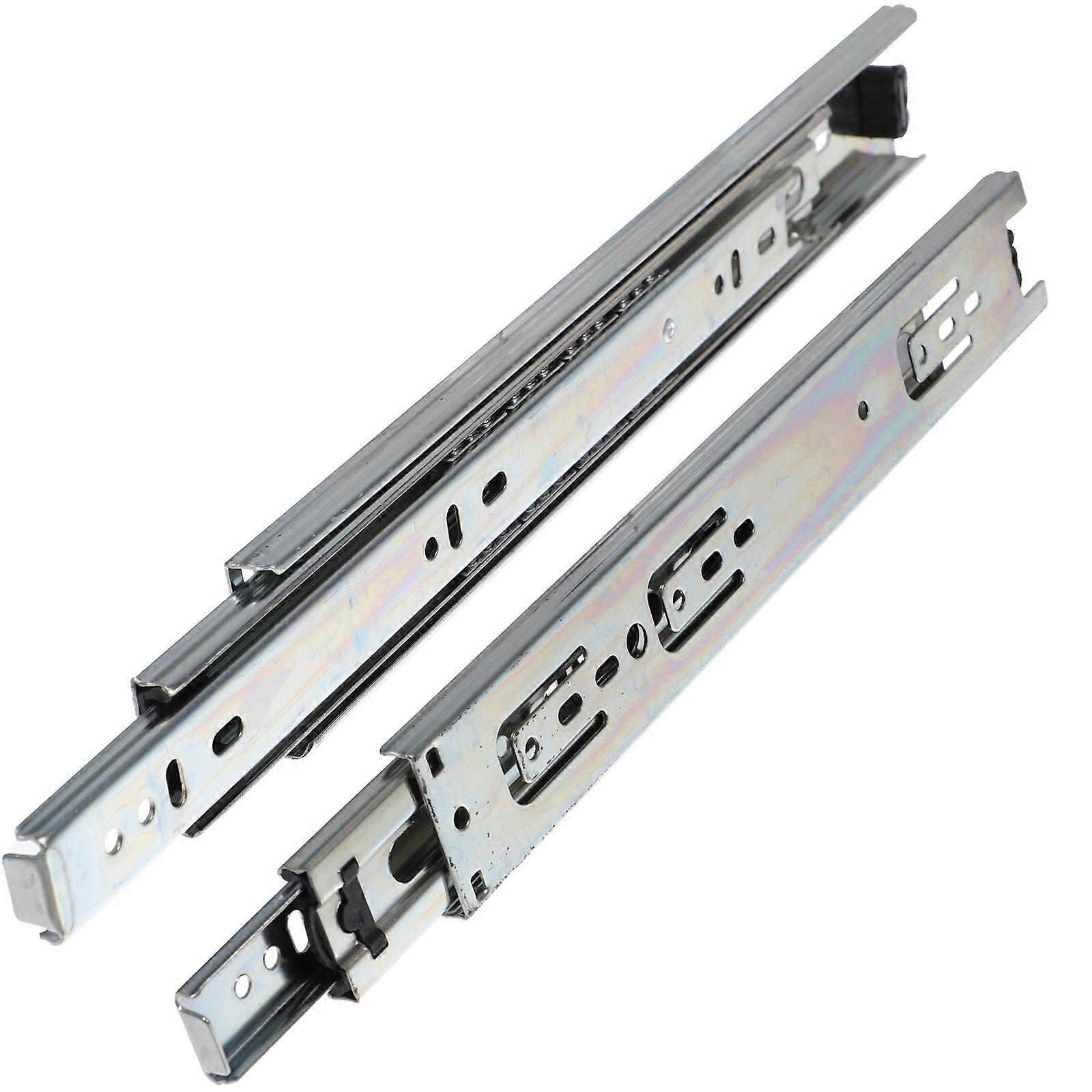 Replacement Drawer Slides 2Pcs Drawer Rail Noiseless Operation Filing Cabinets Silver Steel Ball Bearing