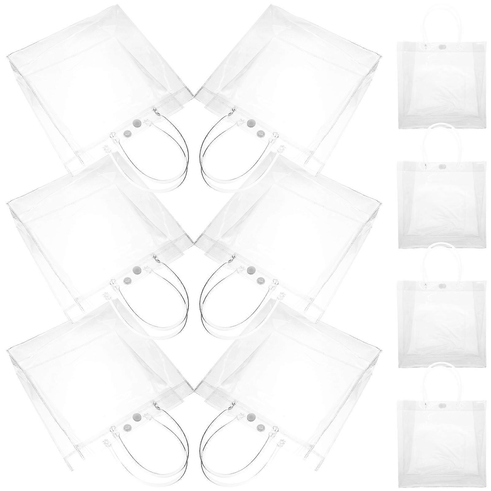 10pcs Small Transparent Reusable Tote Bags for Party Packaging, Candy Wrapping, Shopping – Durable Material for Events & DIY Personalization