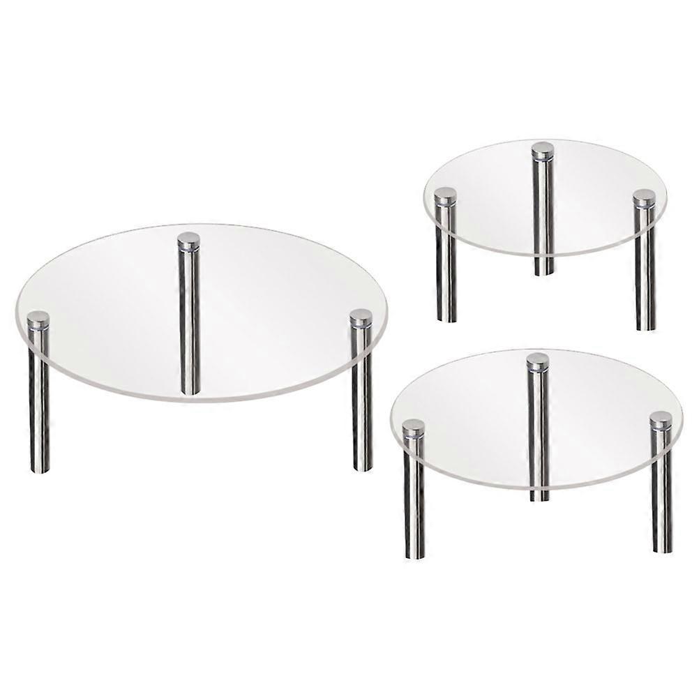 3pcs Acrylic Cake Stand Clear Cupcake Stand Holder for Dessert Cake Pizza Display