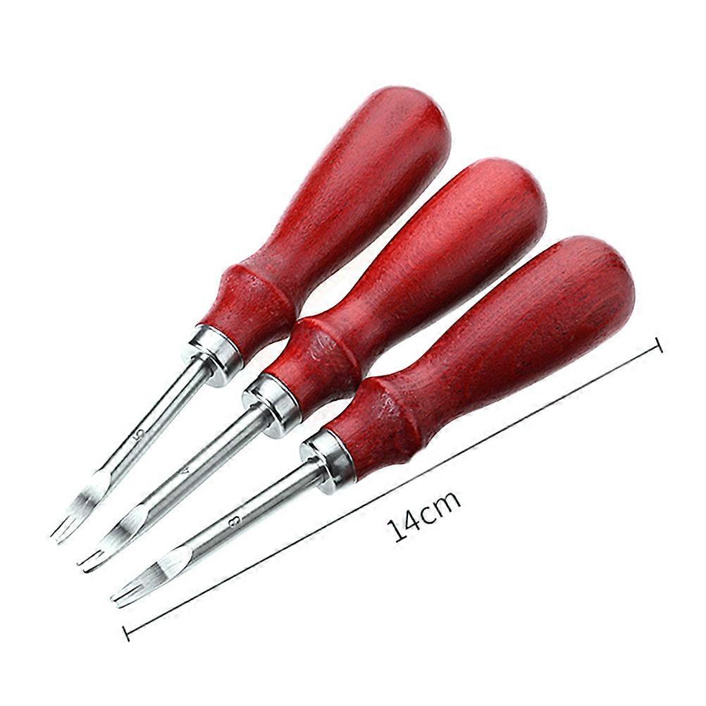 Edge Trimmer Skiving Tool Wooden Handle For Craft Projects Width 0.8Mm 1Set