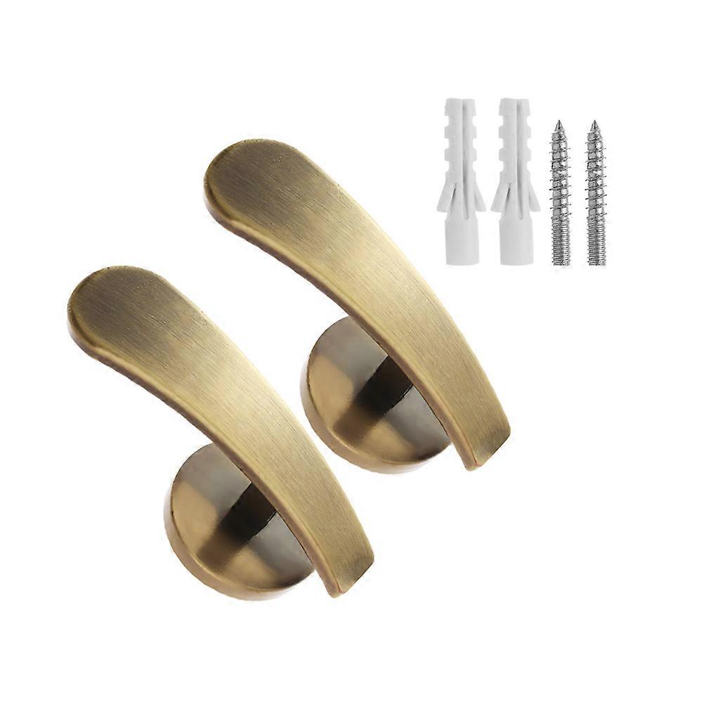 Golden Zinc Alloy Curtain Hooks for Wall Mount Easy Installation with corrosion resistance and good gloss 2 pcs
