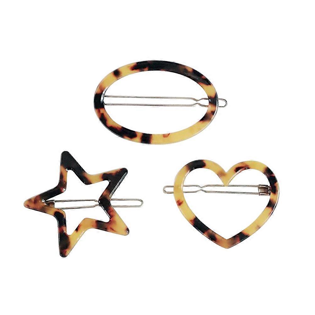 Resin Leopard Barrette Hair Accessories Simple Design Detail Protect Bangs from Dropping 3Pcs