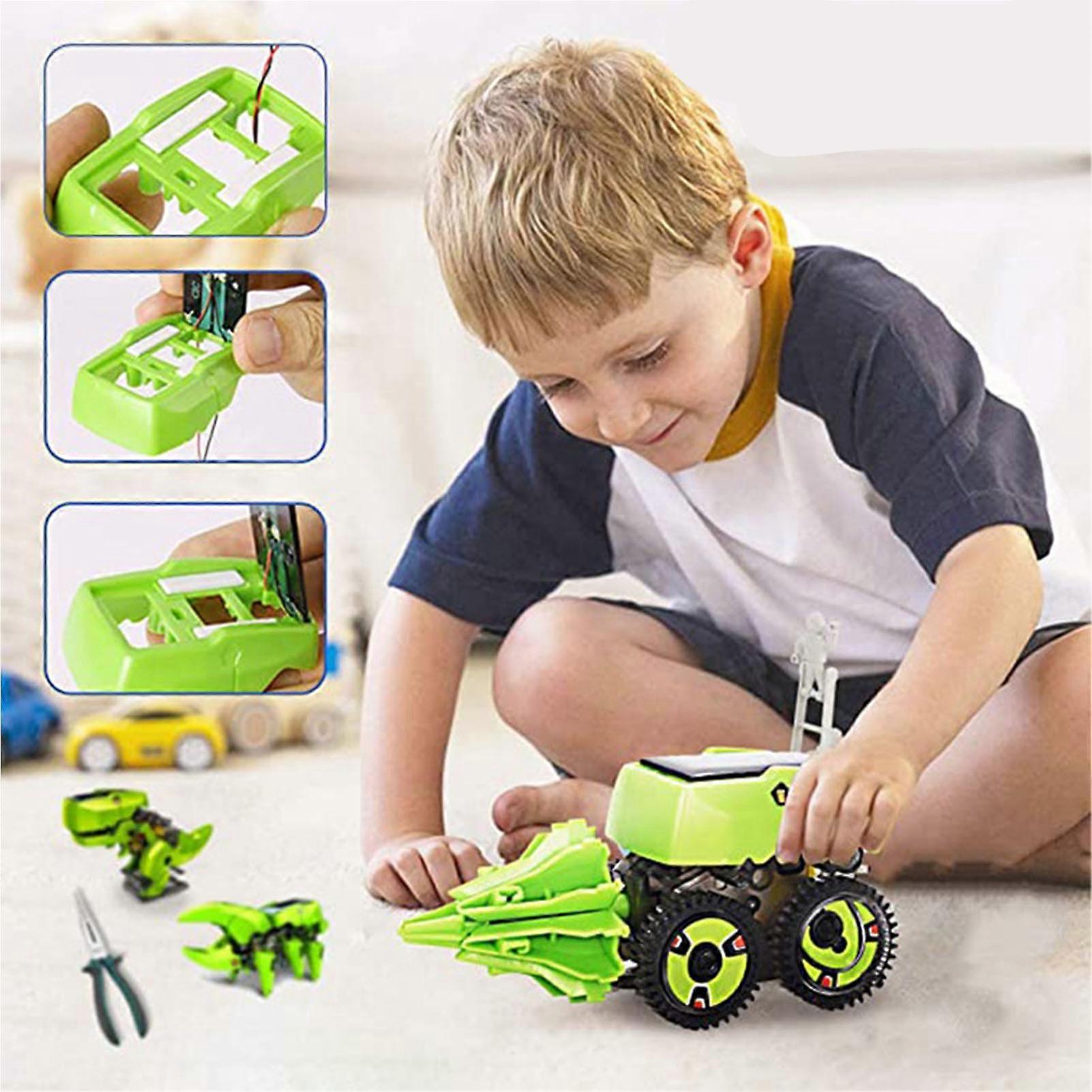 Robot Dinosaur Toys 3 in 1 Solar Insects Robots Drill Machines Assembled Building Games Toy for Children Aged 8 9 10 11 12 