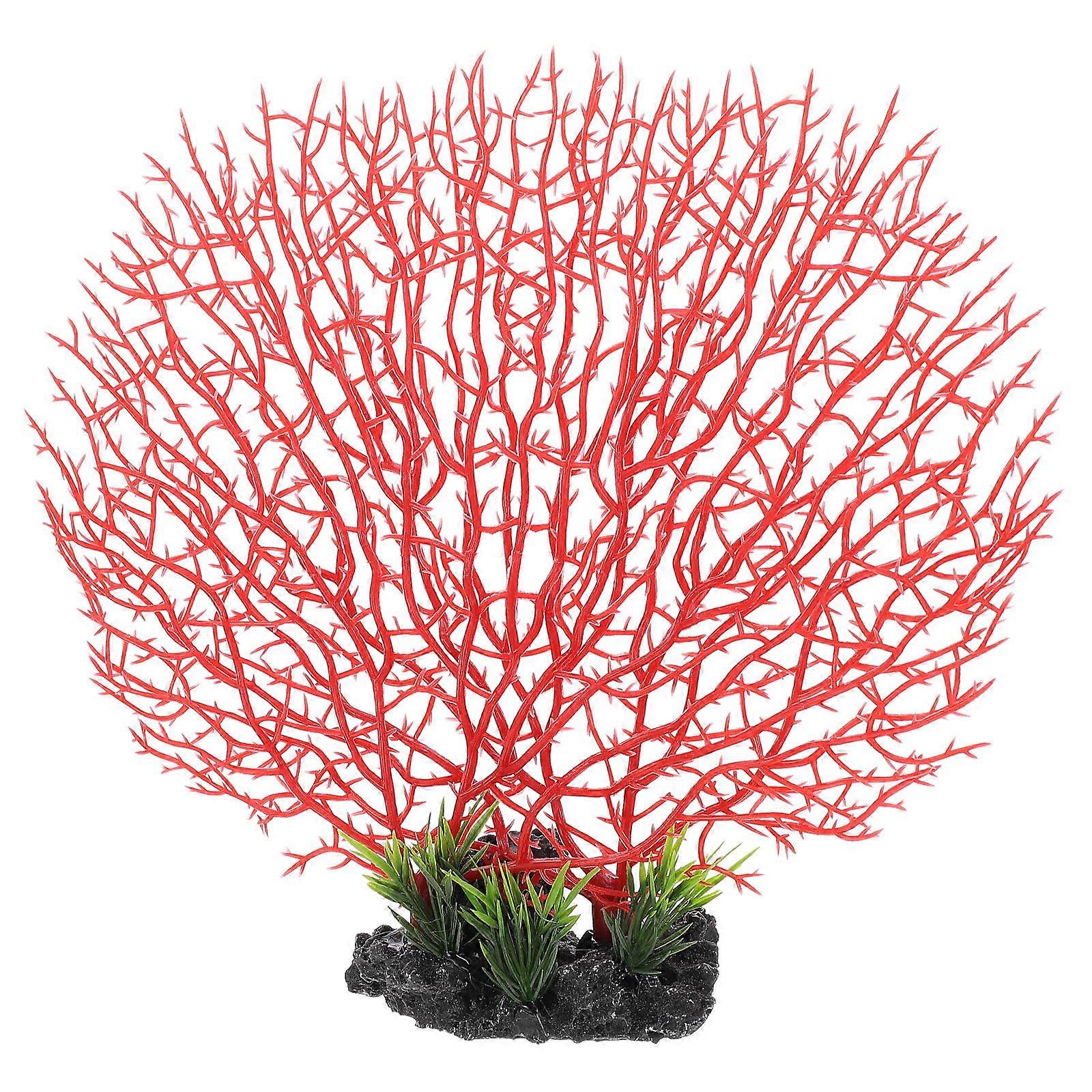 Red Plastic Decorative Coral for Dish Ornaments and Sushi Plate Decorations Enhance Indoor Spaces