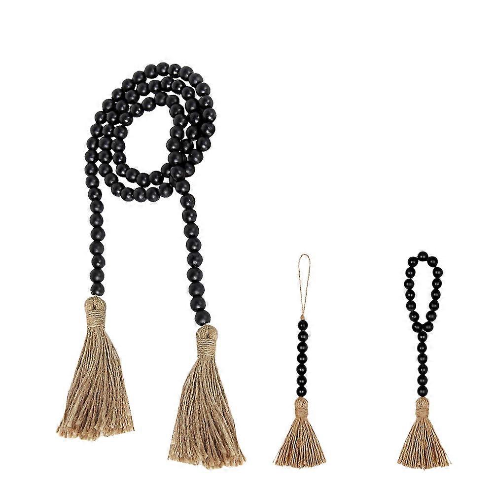 3pcs Black Synthetic Bead Strings for Home Decoration with Quality and Unique Design 10in
