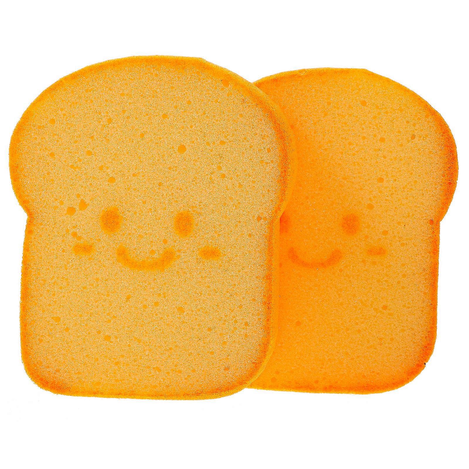 MLINS Kitchen Dish Sponge Scrubber 1 Set Breakfast Toast Shape Cleaning Pad