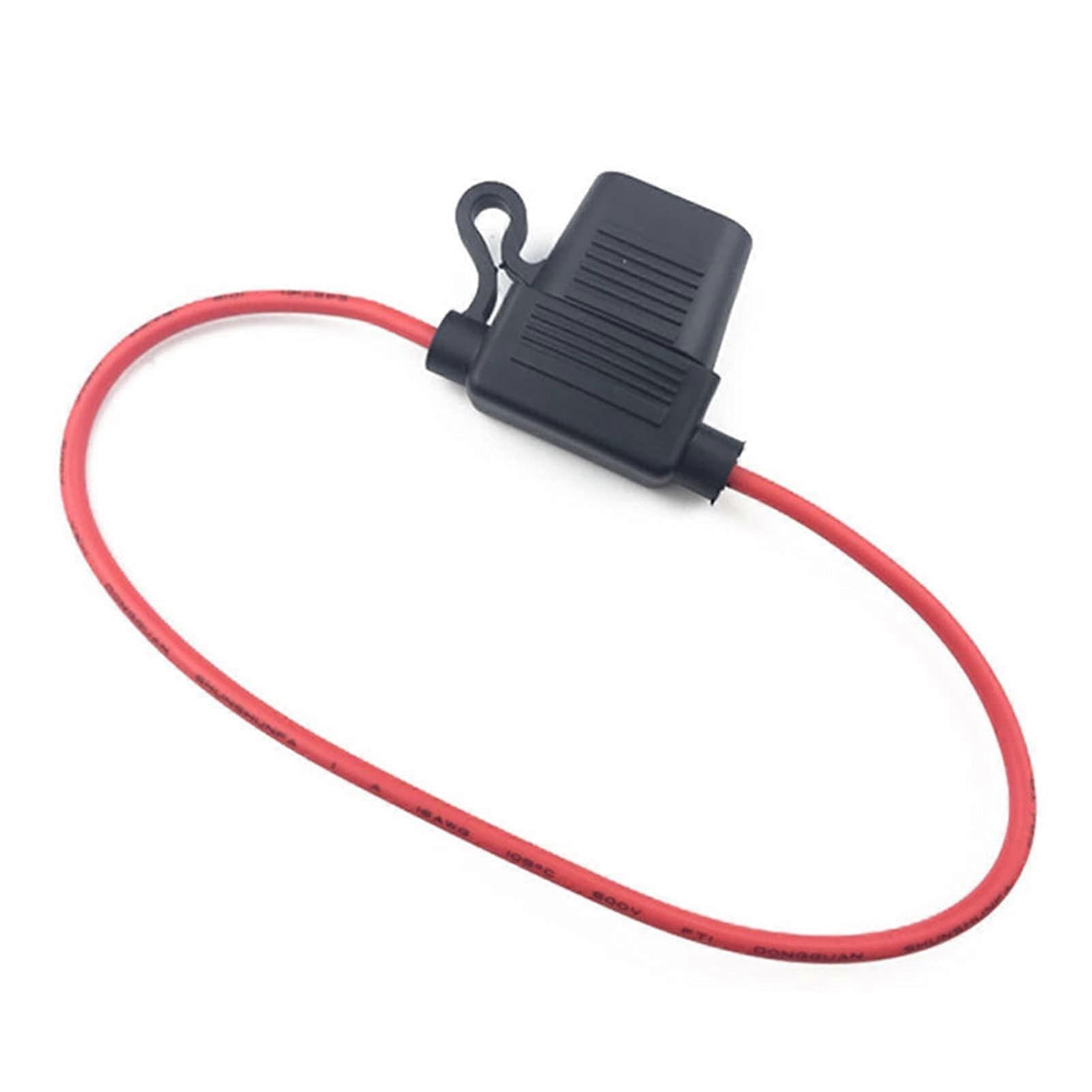 Waterproof Car Inline Fuse Holder with Small Wiring Harness and 16 AWG Wire for Circuit Protection Automotive Use