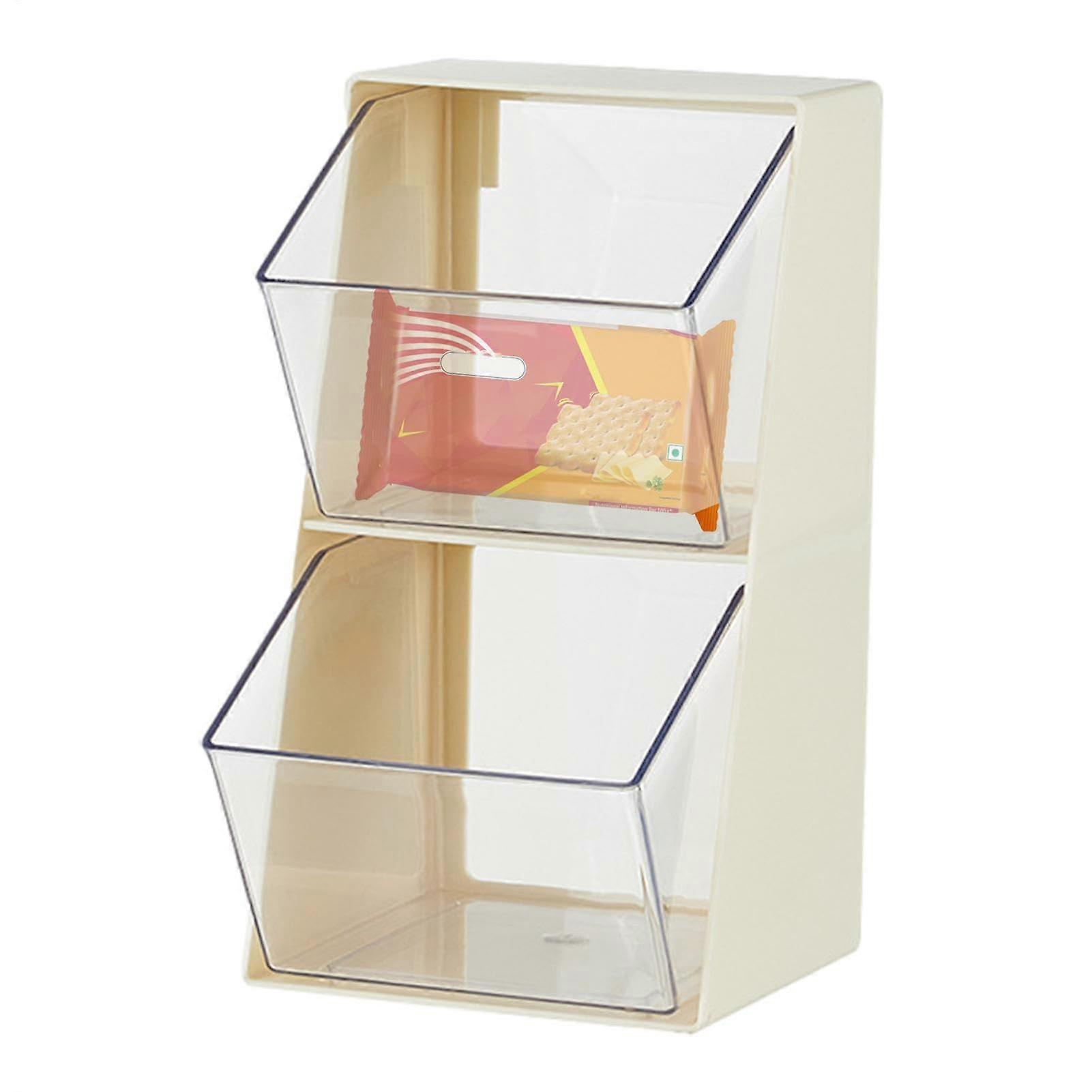 Stackable Tea Bag Storage - 2-Tier Transparent Holder for Kitchen Cabinet, Countertop, Tea, Sugar Packets, Creamers