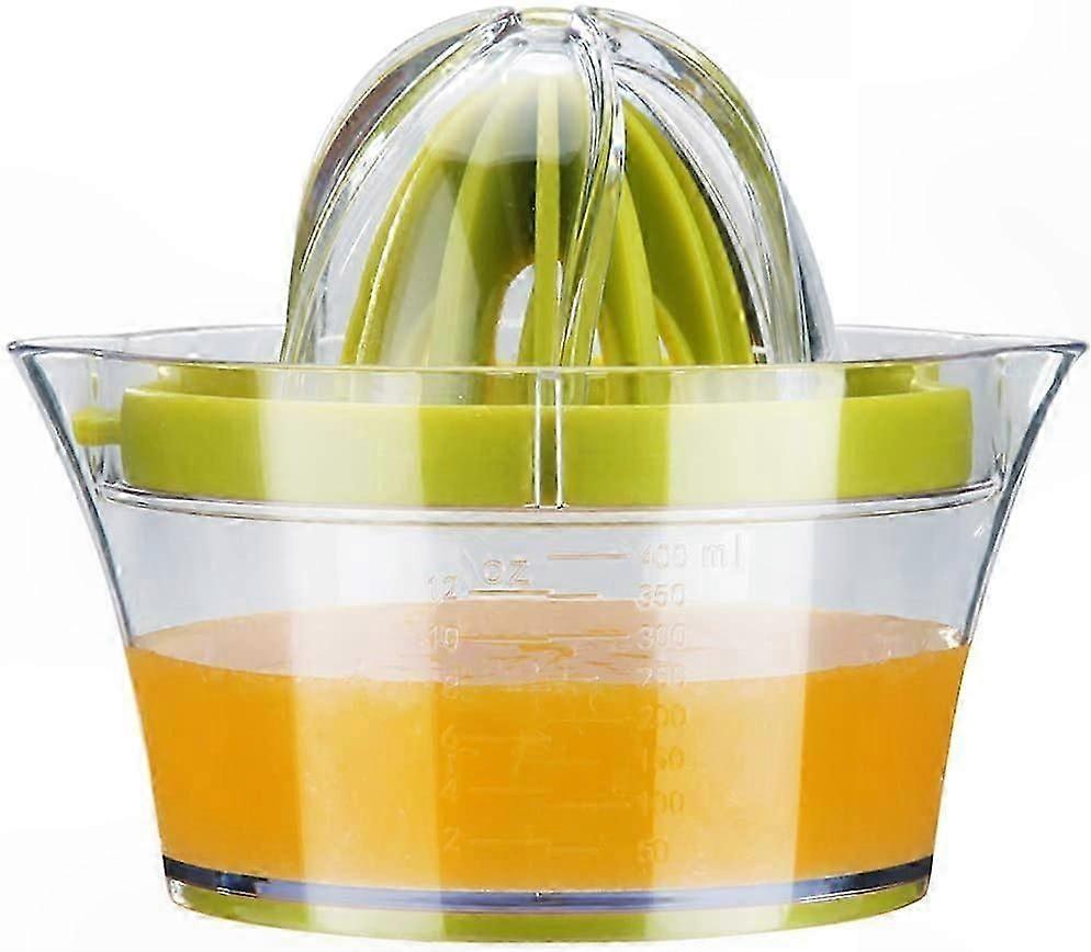 Citrus Juicer with 2 Reamers and Measuring Cup for Orange, Lemon, and Lime Juice Extraction
