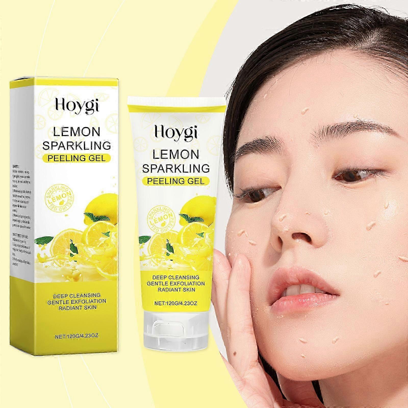 Natural Lemon Exfoliating Gel, For Deep Cleansing, Exfoliation, Skin Moisturization, Low Irritation for Sensitive Skin Sparkling Peeling Facial Scrub