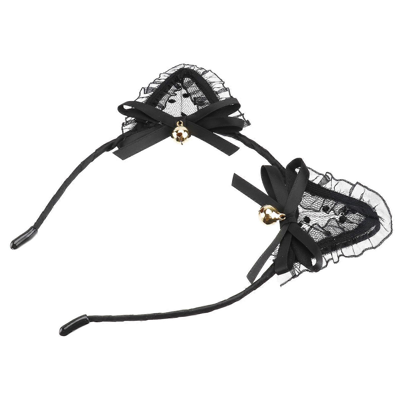 Party Headband Cat Ear Shape for Cosplay Accessory Black 1Pcs