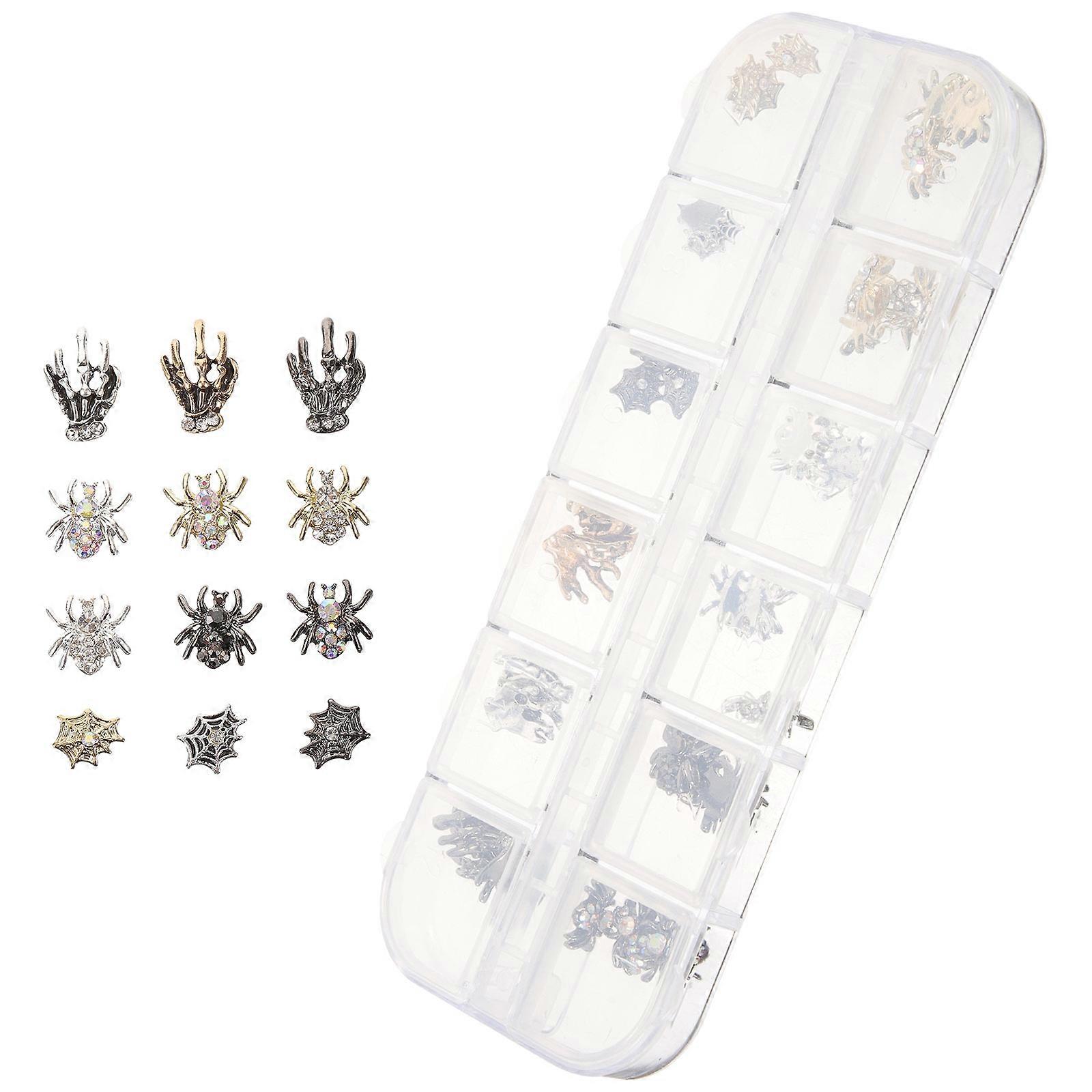 Nail Decoration Halloween Accessories For Nails 1 Set Spider Shape Dark Series Craft Embellishment