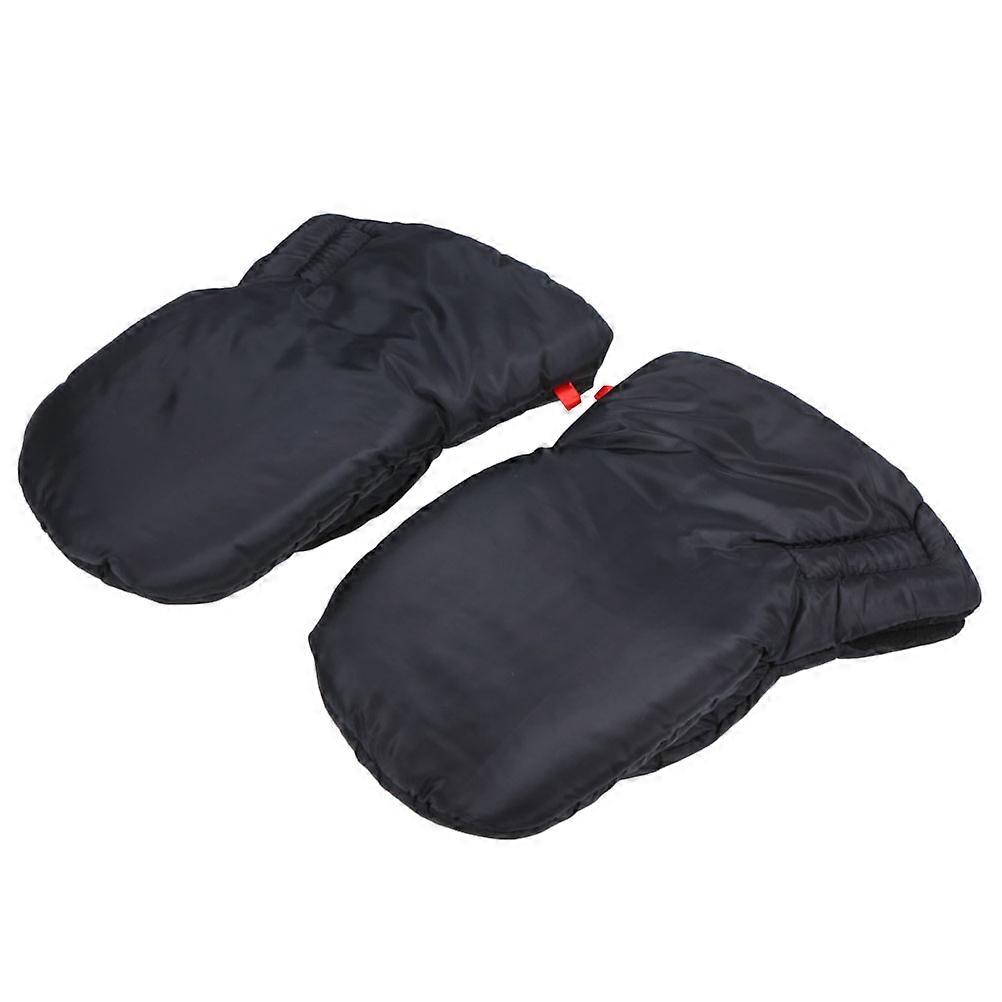 Black Windproof and Waterproof Polar Fleece Stroller Hand Muff Warm Gloves for Winter Use Large Size Fits Most Stroller Bars