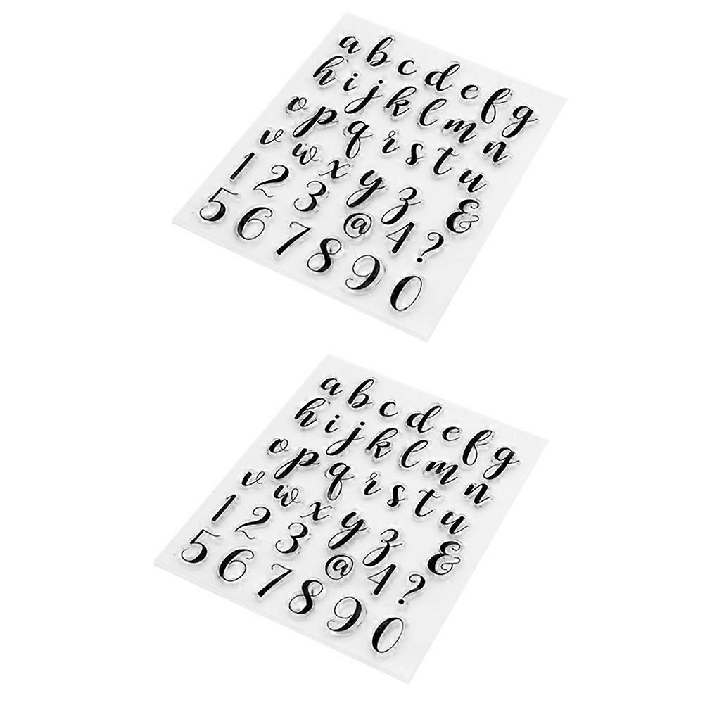 Transparent Silicone Stamps for DIY Craft Projects and Scrapbooking 2 Sets of Clear Alphabet Stamps