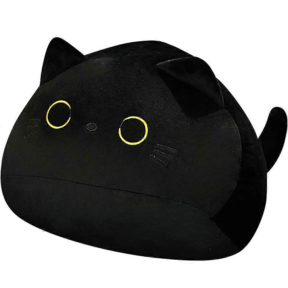 Japanese Style Cat Pillow Adorable Hugging Pillow For Home Decoration 15.7 In Black 1Set
