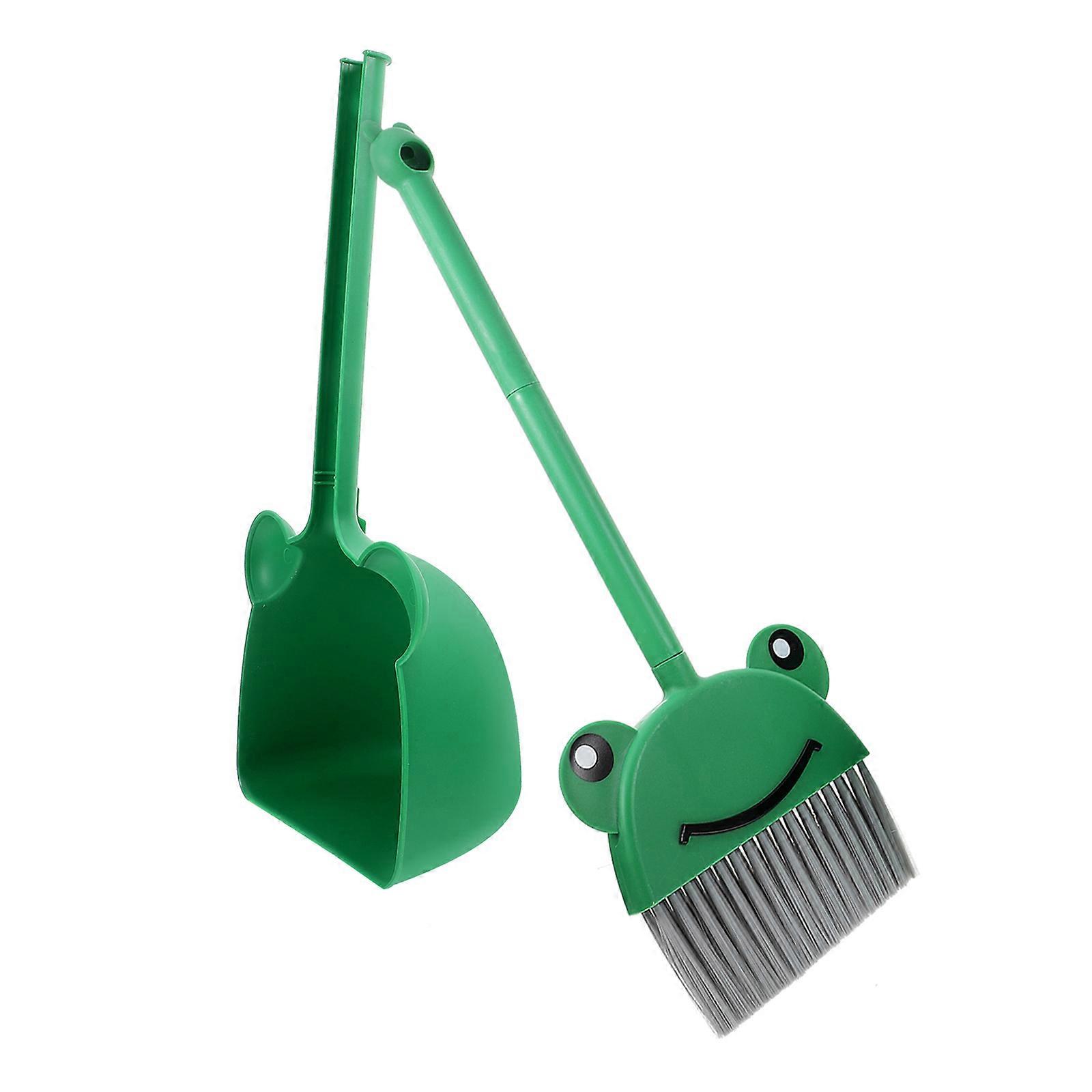 Toddler Dustpan And Broom Set For Children Housekeeping Activities With Green Lightweight Design 1 Set