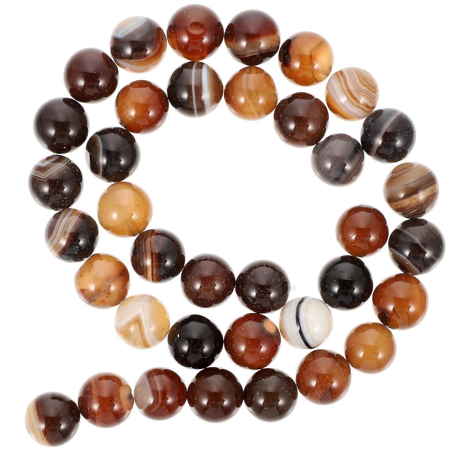 1 Set of Round Loose Beads for DIY Jewelry Making and Home Decor Assorted Color Stone