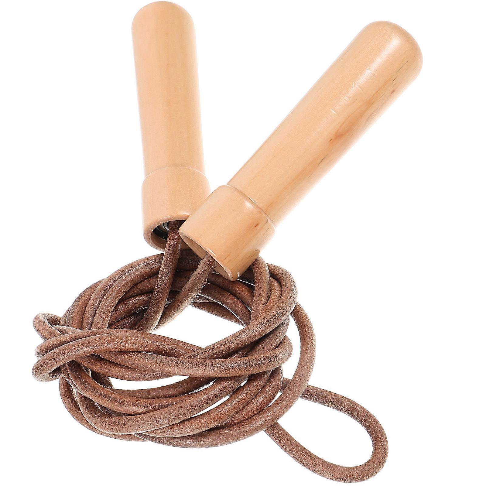 Wood Handle Jump Rope for Fitness Workout with Durable and Brown Wood Handles 0.98 inches Diameter