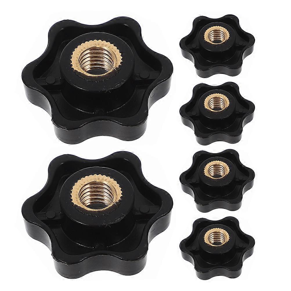 6pcs Adjustable Star Shaped Handle Knob Hand Grip Screws, Durable Copper and Plastic Construction for Easy Tightening and Loosening in Various