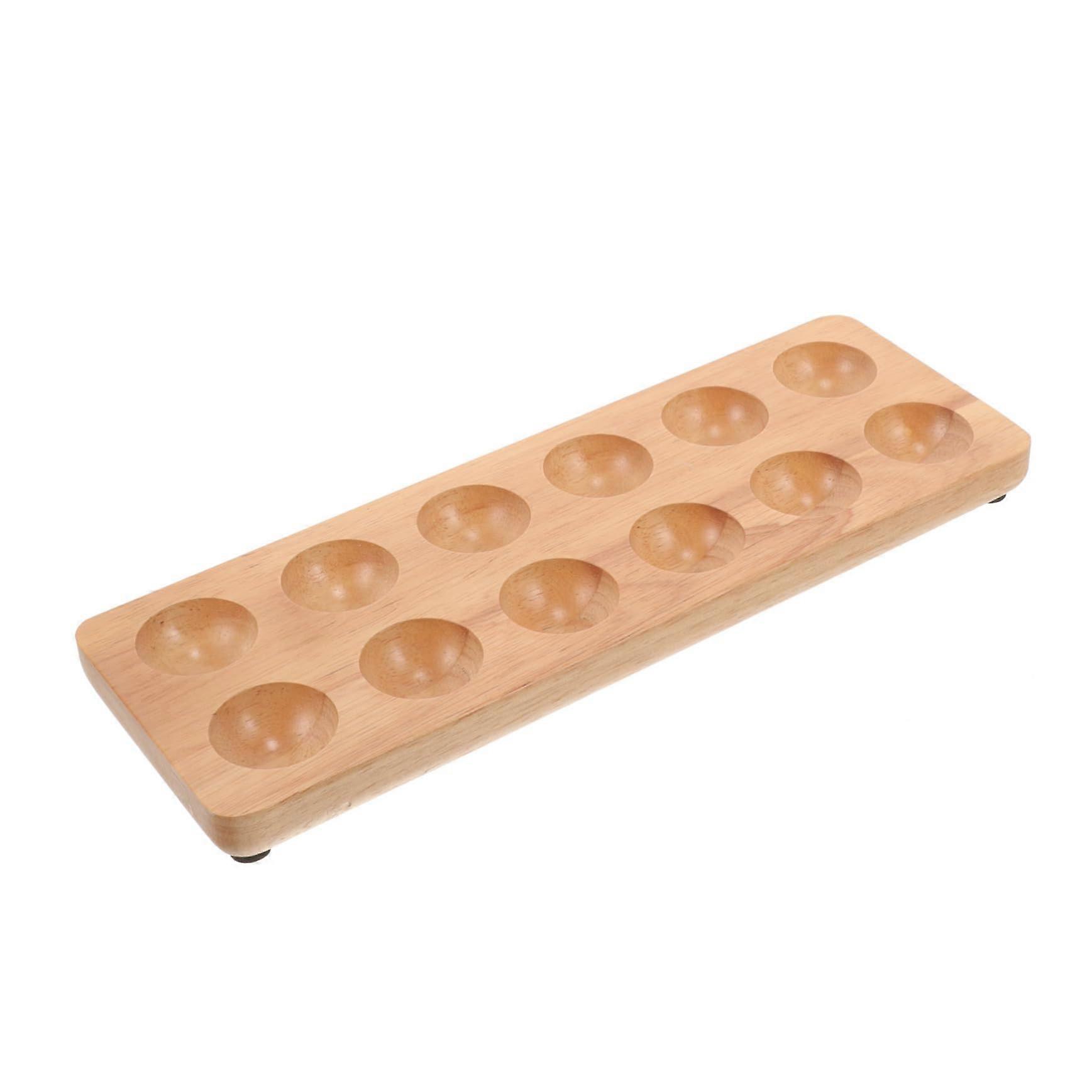 Wooden egg rack holder refrigerator organizer container for laying eggs