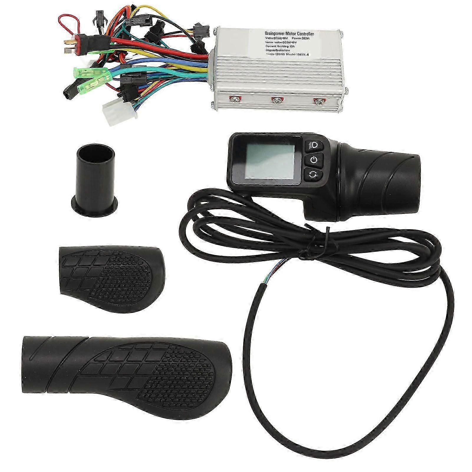 36V 48V 350W 13A Electric Bicycle Controller with LCD Display 128DX Half Twist Throttle Grip for Bicycle