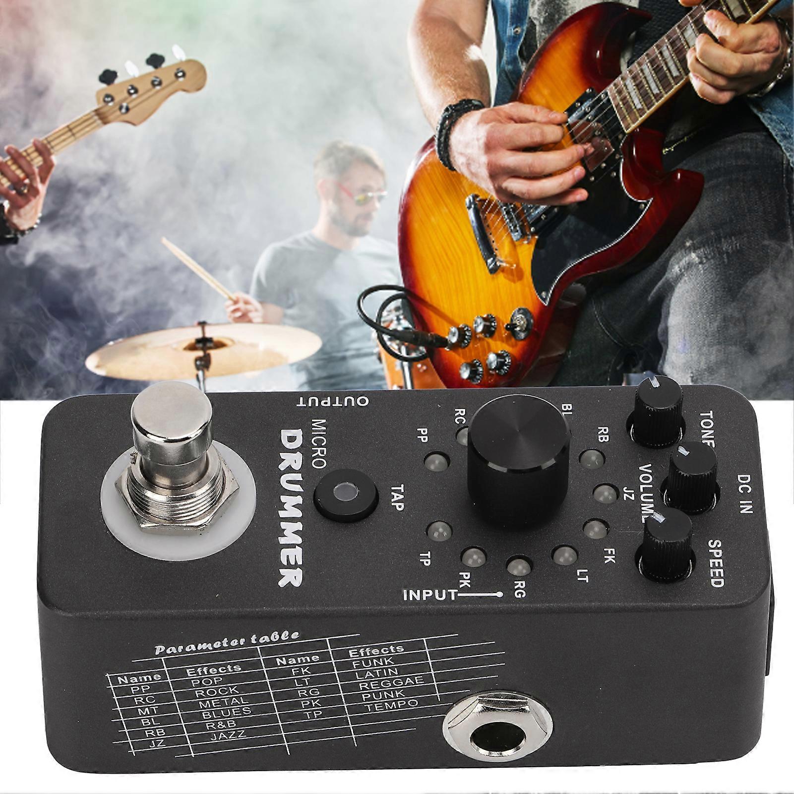 Drum Machine Pedal 121 Drum Loops Electric Guitar Monoblock Effect with True Bypass 95mA