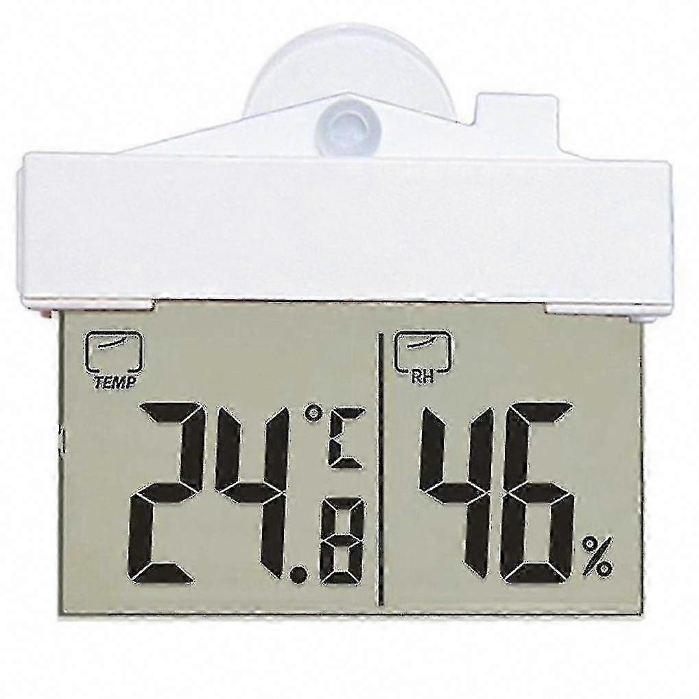 Digital Transparent Window Thermometer Hygrometer for Indoor Outdoor Temperature Humidity Monitor