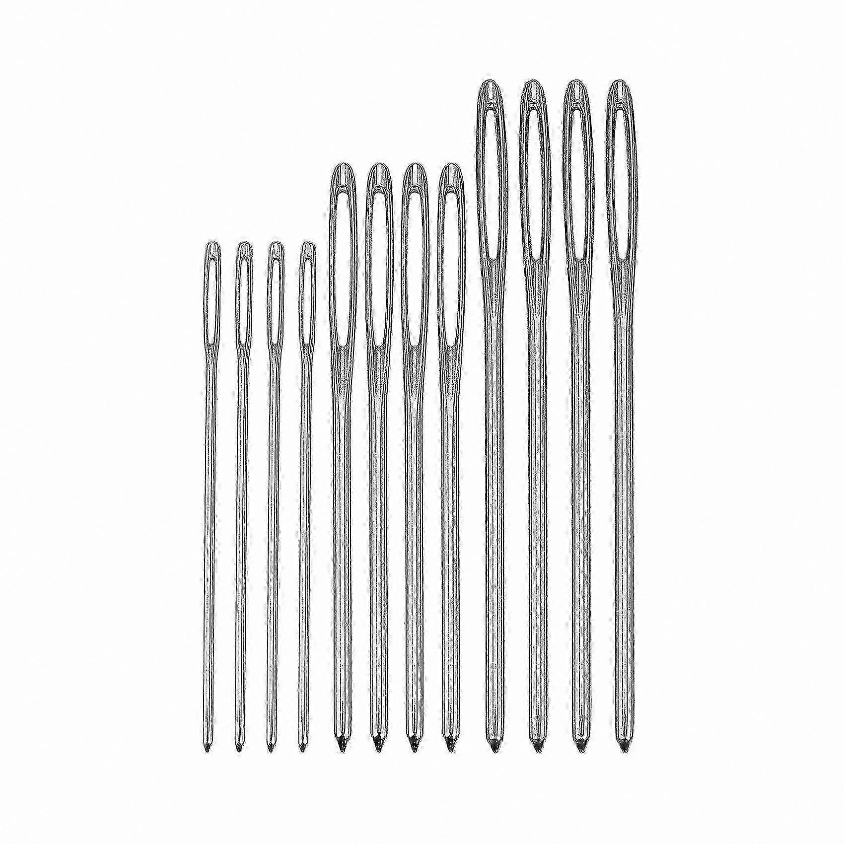 Knitting Needles Set, 12-Piece Steel Sewing Tools with Clear Design, 3 Sizes Included