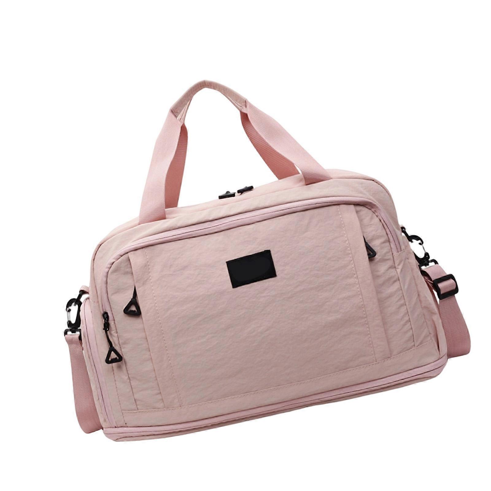 Practical Water resistant Travel Duffle Bag with Multiple Pockets and Expandable Design for Gym Workout Business Trip  Pink