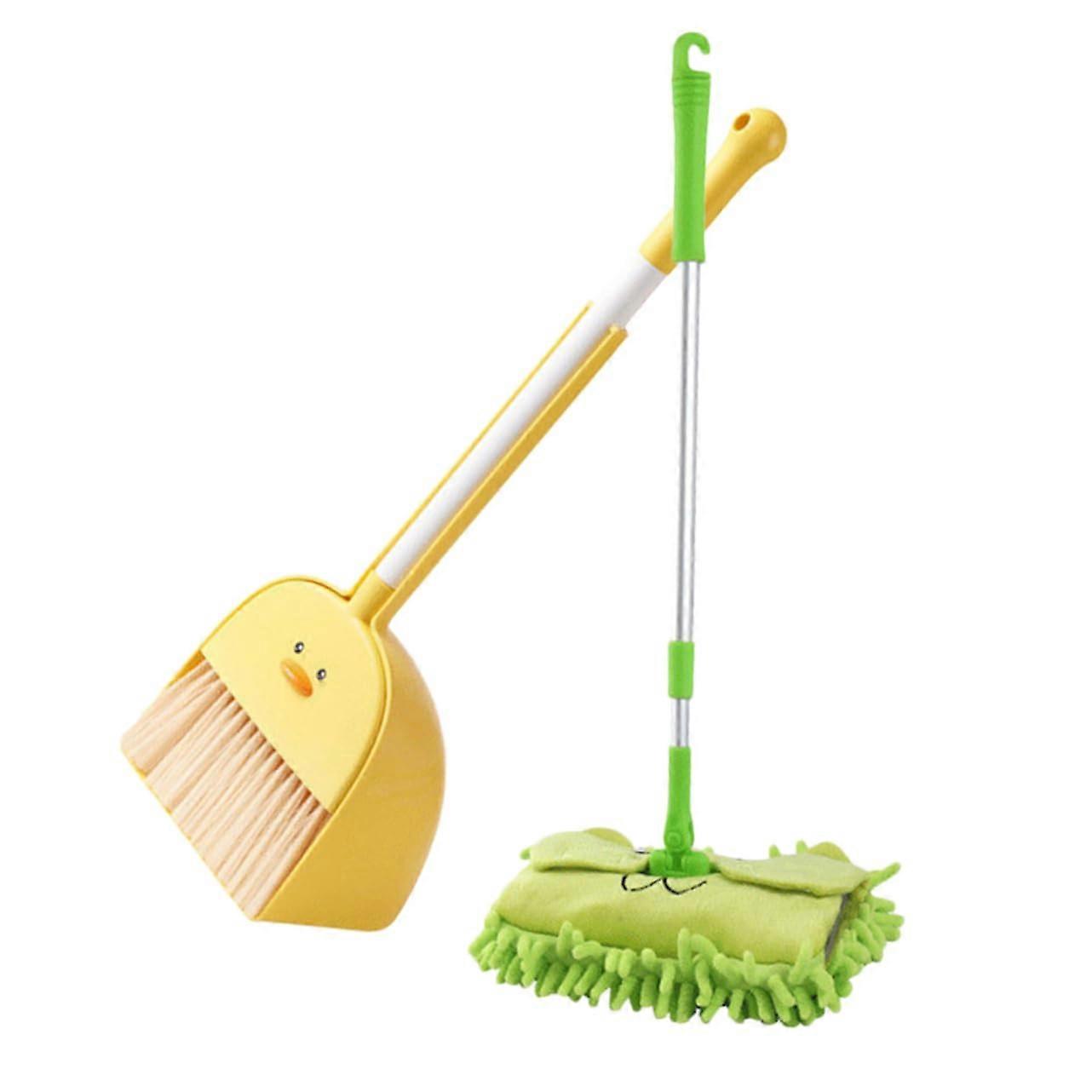 Cleaning Play Set Broom Dustpan Mop Toy for Kids - Teaches Cleanliness and Fine Motor Skills, Size 51X15.8X3 CM