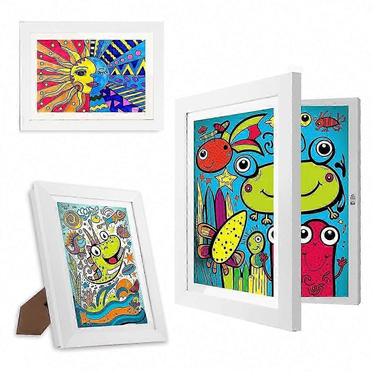 Kids Art Frames 8.5x11 - Front Opening Changeable Display for Horizontal & Vertical Artwork
