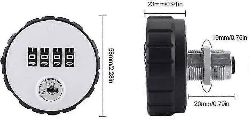 Convenient Password Lock Zinc Alloy Code Combination Box with Security Keys(20mm)